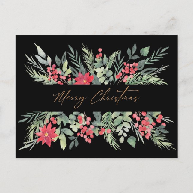 Postal Cartão de Natal elegante (Frente)