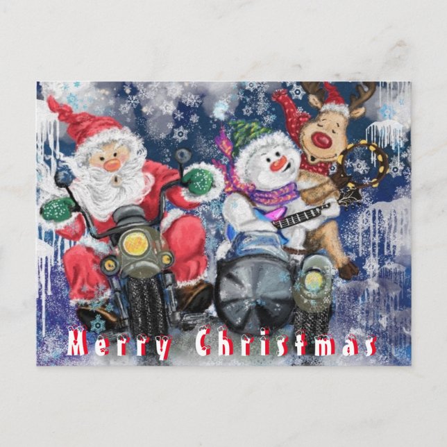 Postal Cartão de Natal engraçado com melhores amigos feli (Frente)