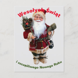 Postal Cartão de Natal Feliz em polonês Wesołych Świąt
