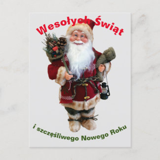 Postal Cartão de Natal Feliz em polonês Wesołych Świąt