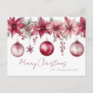 Postal Cartão de Natal festivo e elegante