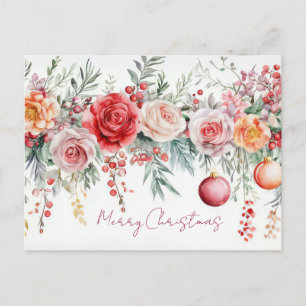Postal Cartão de Natal festivo e elegante