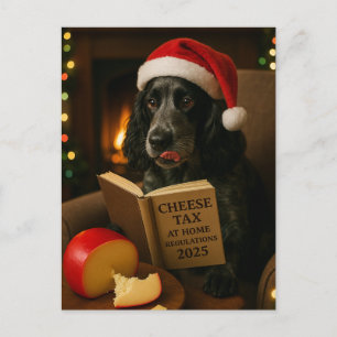 Postal Cartão de Natal 'Imposto sobre Queijo' do cocker s