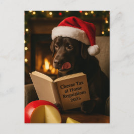 Postal Cartão de Natal 'Imposto sobre Queijo' do Labrador