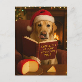 Postal Cartão de Natal 'Imposto sobre Queijo' do Labrador