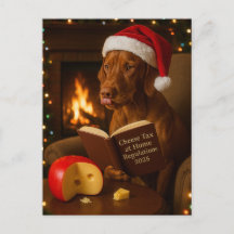 Cartão de Natal 'Imposto sobre Queijo' do Vizsla