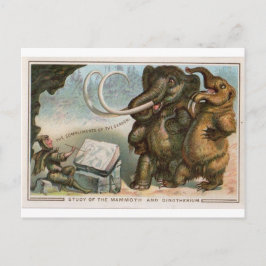 Postal Cartão de Natal Mammoth e Dinotherium