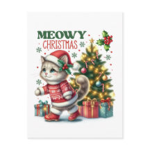 Cartão de Natal Meowy