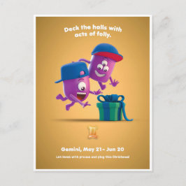 Postal Cartão de Natal para Gêmeos