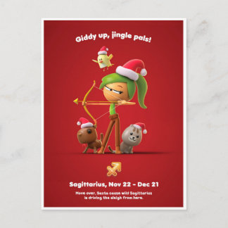 Postal Cartão de Natal para Sagitário