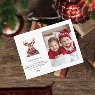 Postal Cartão de Natal personalizado para veados com foto