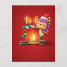 Postal Cartão de Natal Personalizado para Virgem