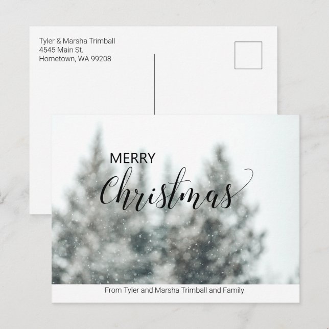 Postal Cartão de Natal Personalizado sem Foto Simples (Frente/Verso)