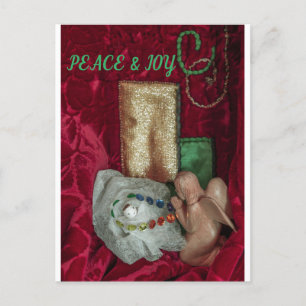 Postal Cartão de Natal Religioso Cristão Jesus e Anjo
