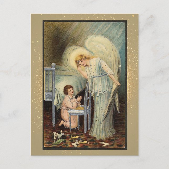 Postal Cartão de Natal Religioso Vintage (Frente)