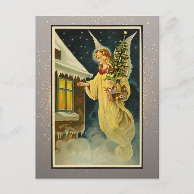 Postal Cartão de Natal Religioso Vintage (Frente)