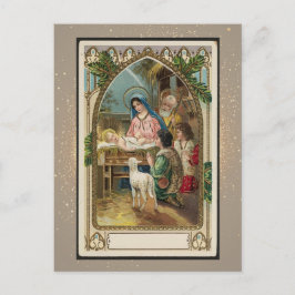 Postal Cartão de Natal Religioso Vintage