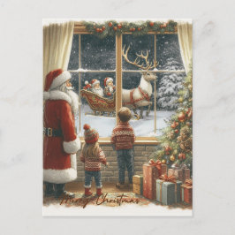 Postal Cartão de Natal Rústico Vitoriano