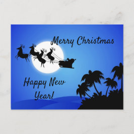 Postal Cartão de Natal Tropical de Papai Noel