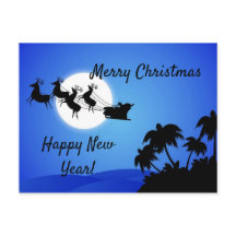 Cartão de Natal Tropical    de Papai Noel