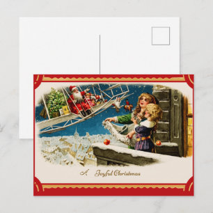 Postal Cartão de Natal Vintage do Papai Noel