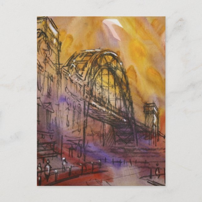 Postal Cartão de Newcastle da ponte de Tyne (Frente)