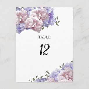 Postal Cartão de Número de Assento de Mesa Floral Peônia