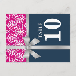 Postal Cartão de Número de Mesa com Fita de Prata Falsa D