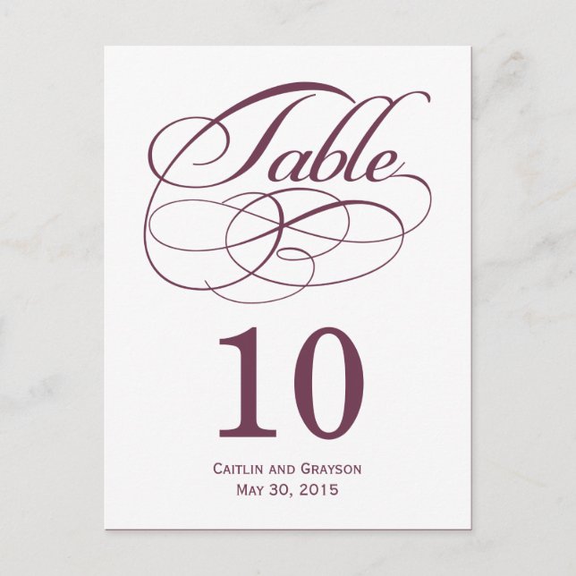 Postal Cartão de Número de Mesa de Casamento com Redemoin (Frente)