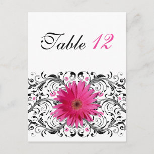 Postal Cartão de Número de Mesa de Casamento de Gerbera R