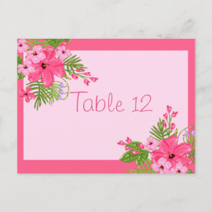 Postal Cartão de Número de Mesa de Casamento de Hibisco R
