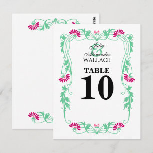 Postal Cartão de Número de Mesa Elegant Leaf Florals & Sw