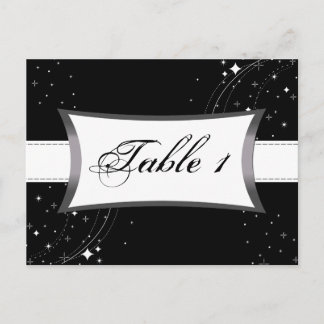 Postal Cartão de Número de Mesa para Casamento - Noite Es