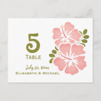 Cartão de Número de Mesa para Recepção de Casament