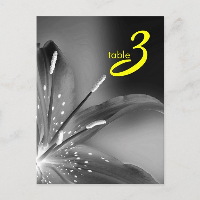 Postal cartão de número de tabela (Frente)