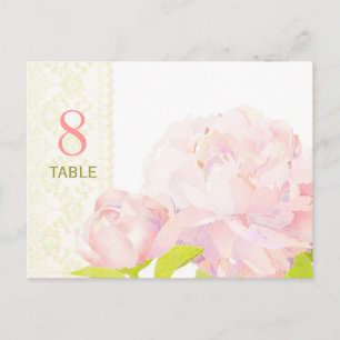Postal Cartão de Número de Tabela Casada de Peony de Aq