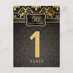 Postal Cartão de Número de Tabela de 50 Aniversário Elega