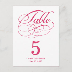 Postal Cartão de Número de Tabela de Casamento de Sujidad