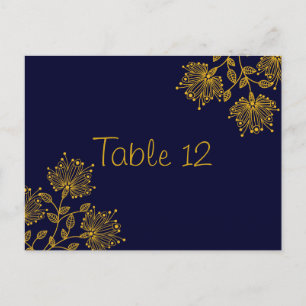 Postal Cartão de Número de Tabela de Casamento Floral Ama