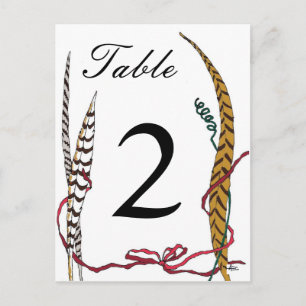 Postal Cartão de Número de Tabela de Faisão de Outono par