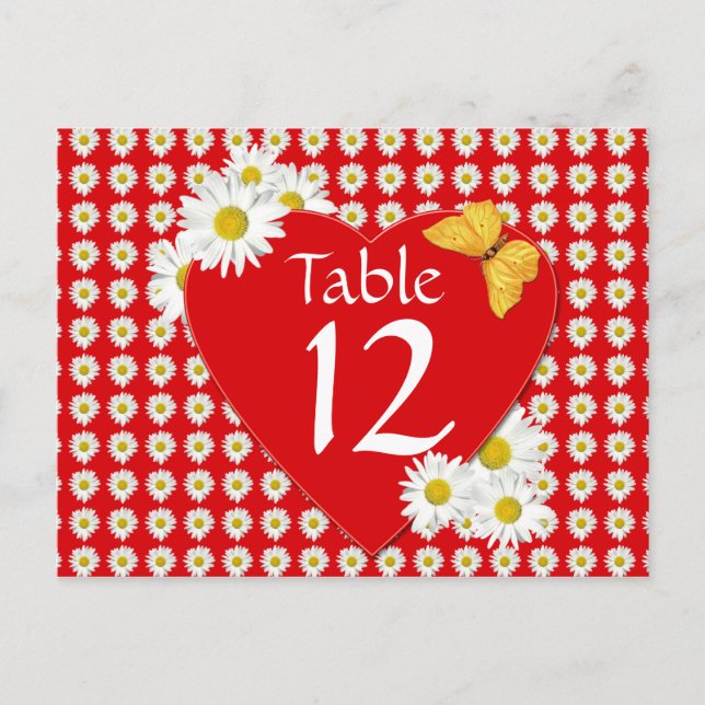 Postal Cartão de Número de Tabela de Participantes do dia (Frente)