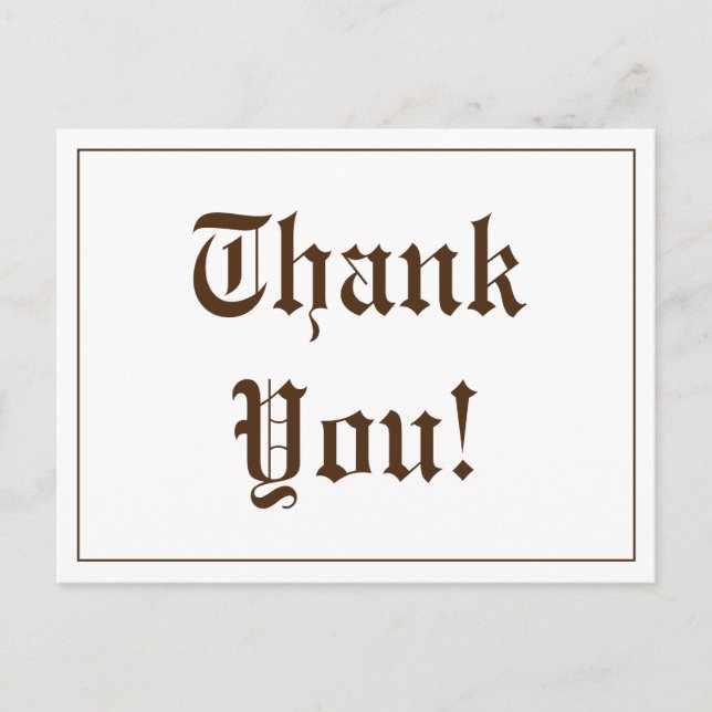 Postal Cartão de "Obrigado!" Nostálgico (Frente)