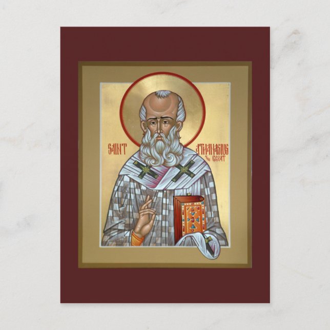Postal Cartão de Oração Athanasius santo (Frente)