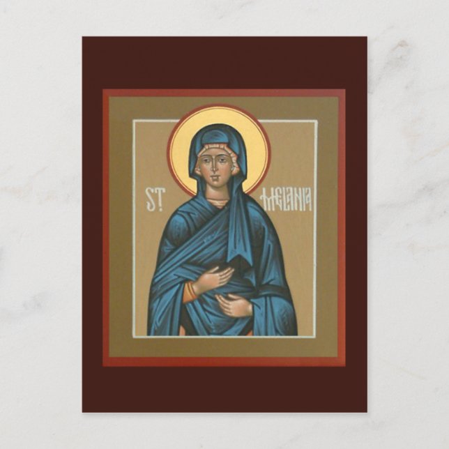 Postal Cartão de Oração da Melania santo (Frente)