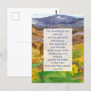 Postal Cartão de Oração das Escrituras de Isaías Montanha