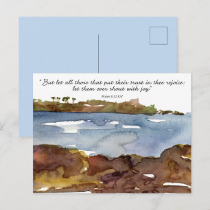 Postal Cartão de Oração das Escrituras dos Salmos Aquarel