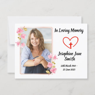Postal Cartão de Oração de Foto Floral de Simpatia Elegan