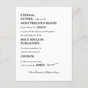 Postal Cartão de Oração de Santa Gertrudes de Helfta