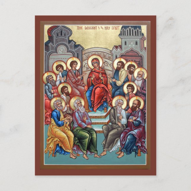 Postal Cartão de oração do Espírito Santo (Pentecost) (Frente)