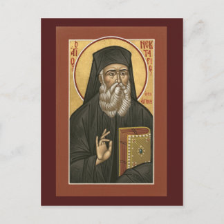 Postal Cartão de Oração Nektarios do santo